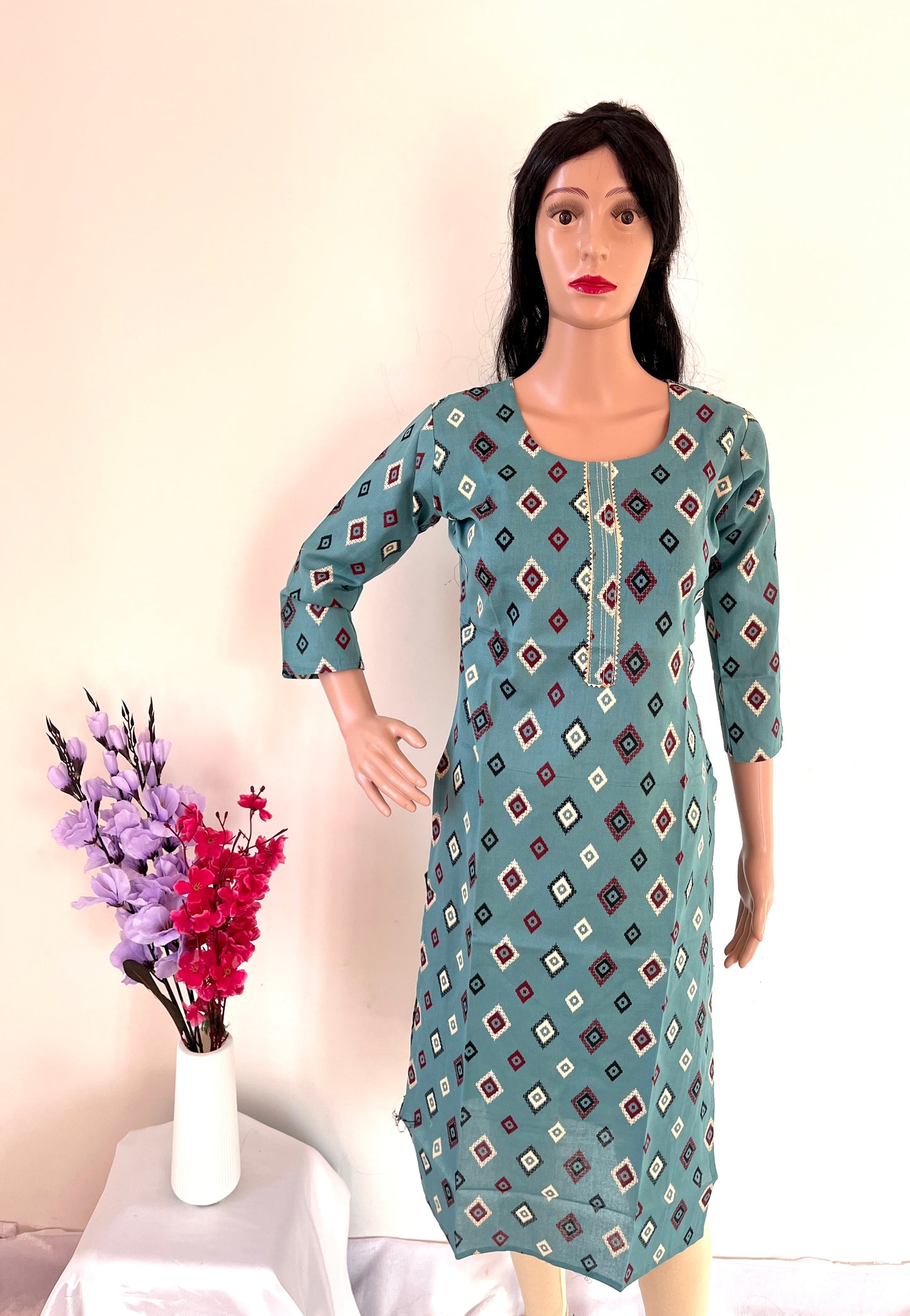 Cotton starch straight Kurti