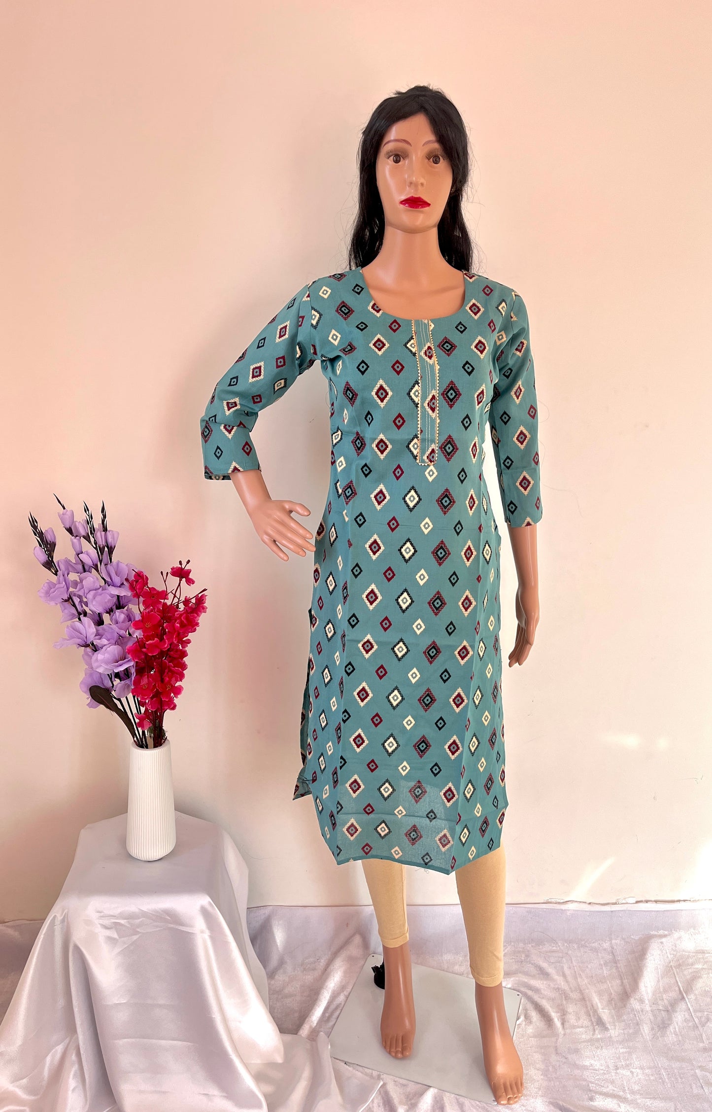 Cotton starch straight Kurti