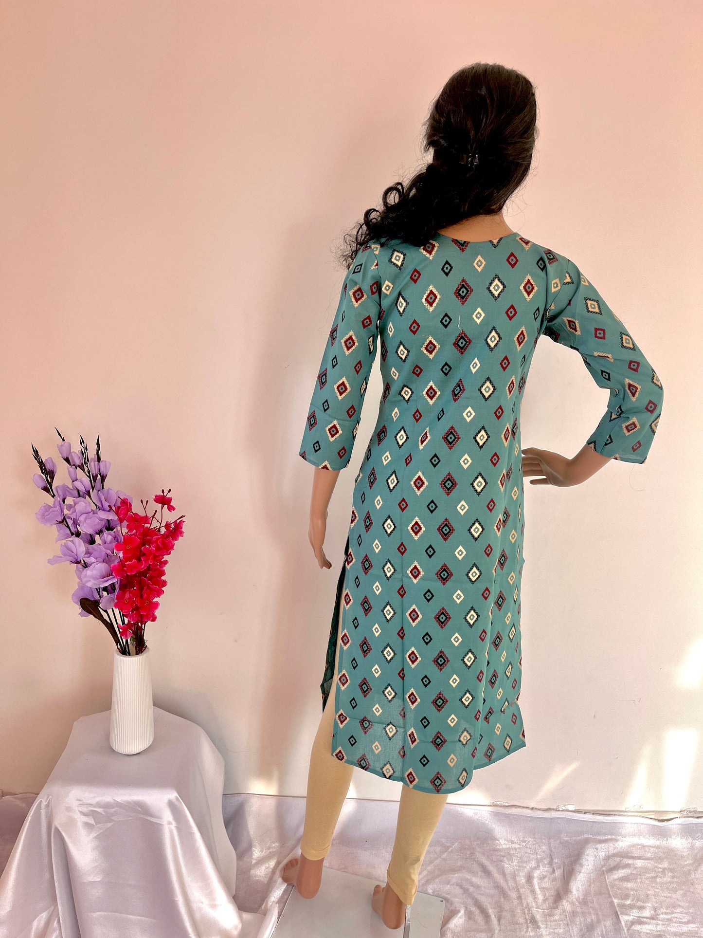 Cotton starch straight Kurti