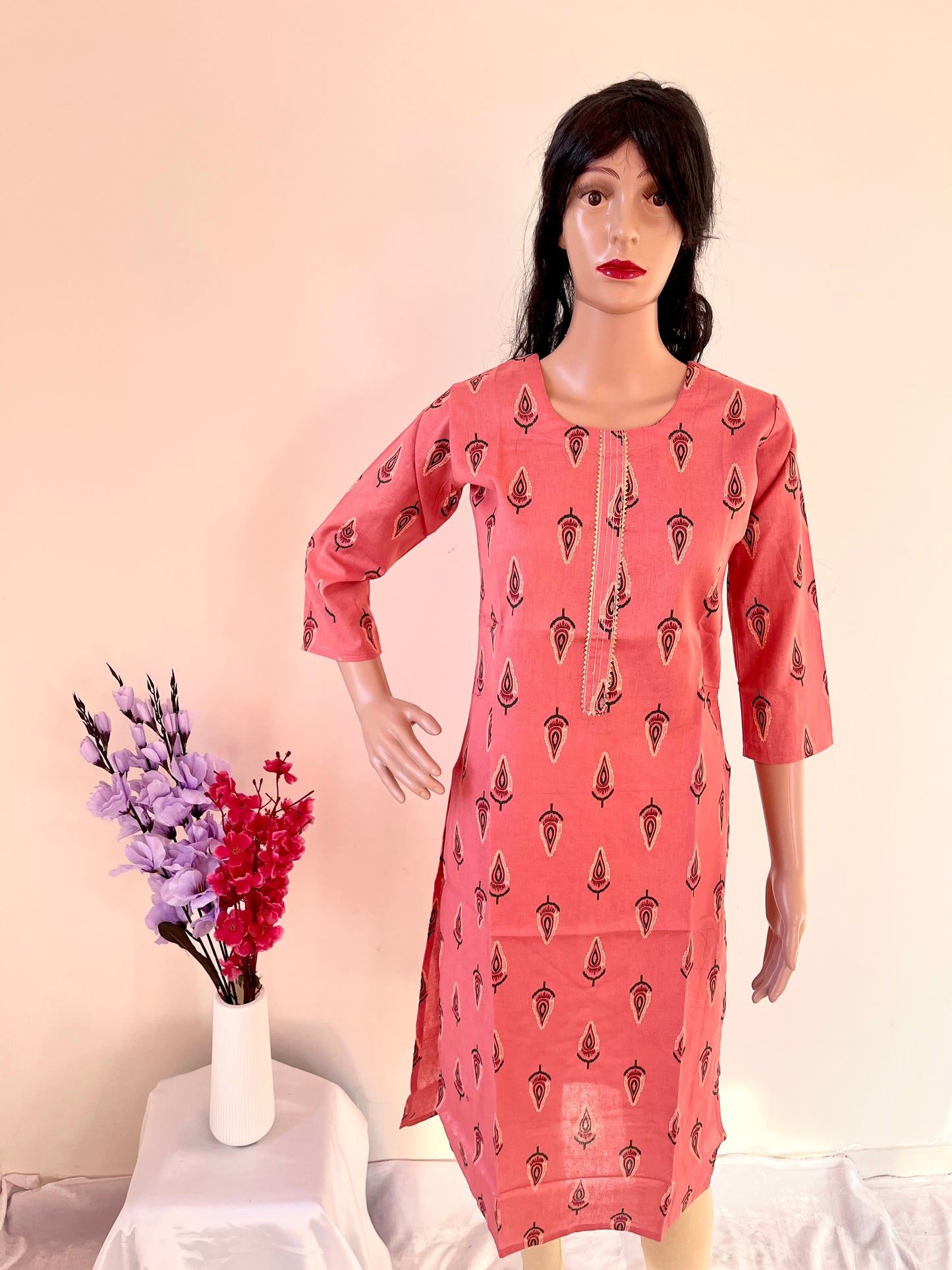 Cotton starch straight Kurti