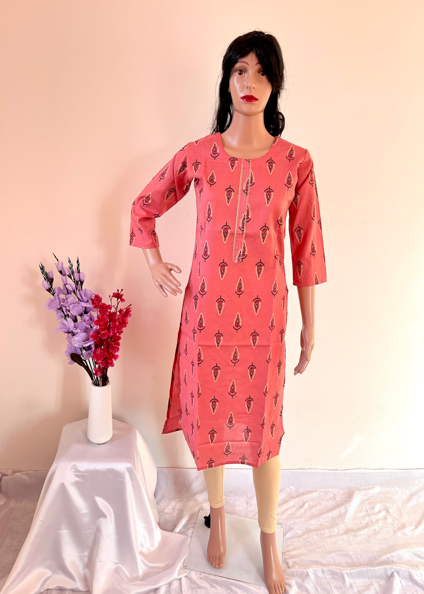 Cotton starch straight Kurti