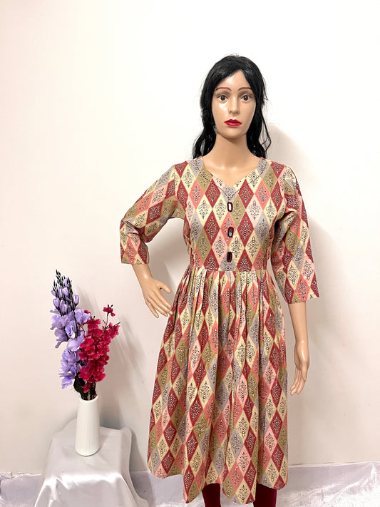 Round Kurti with Attached Belt