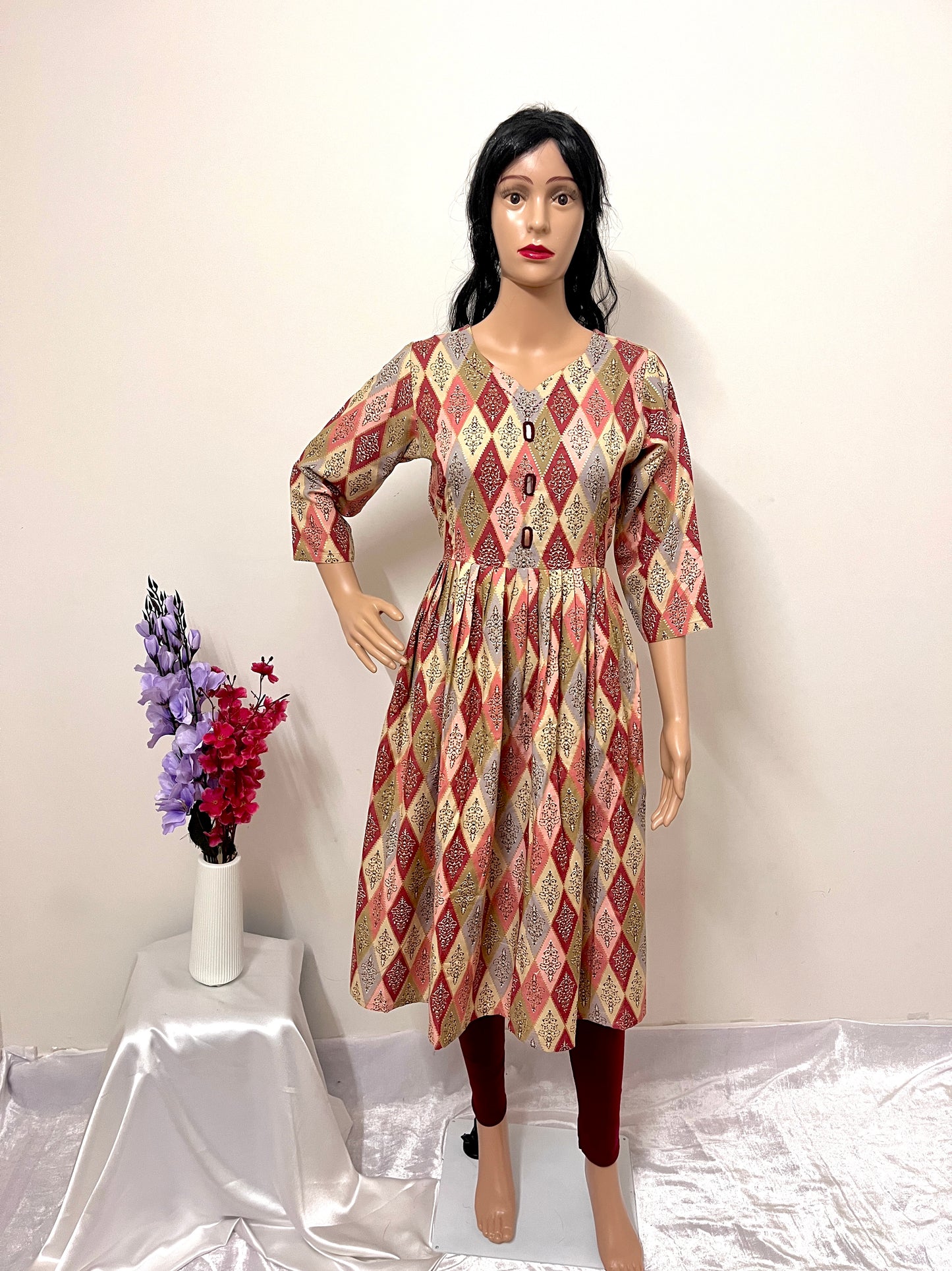 Round Kurti with Attached Belt