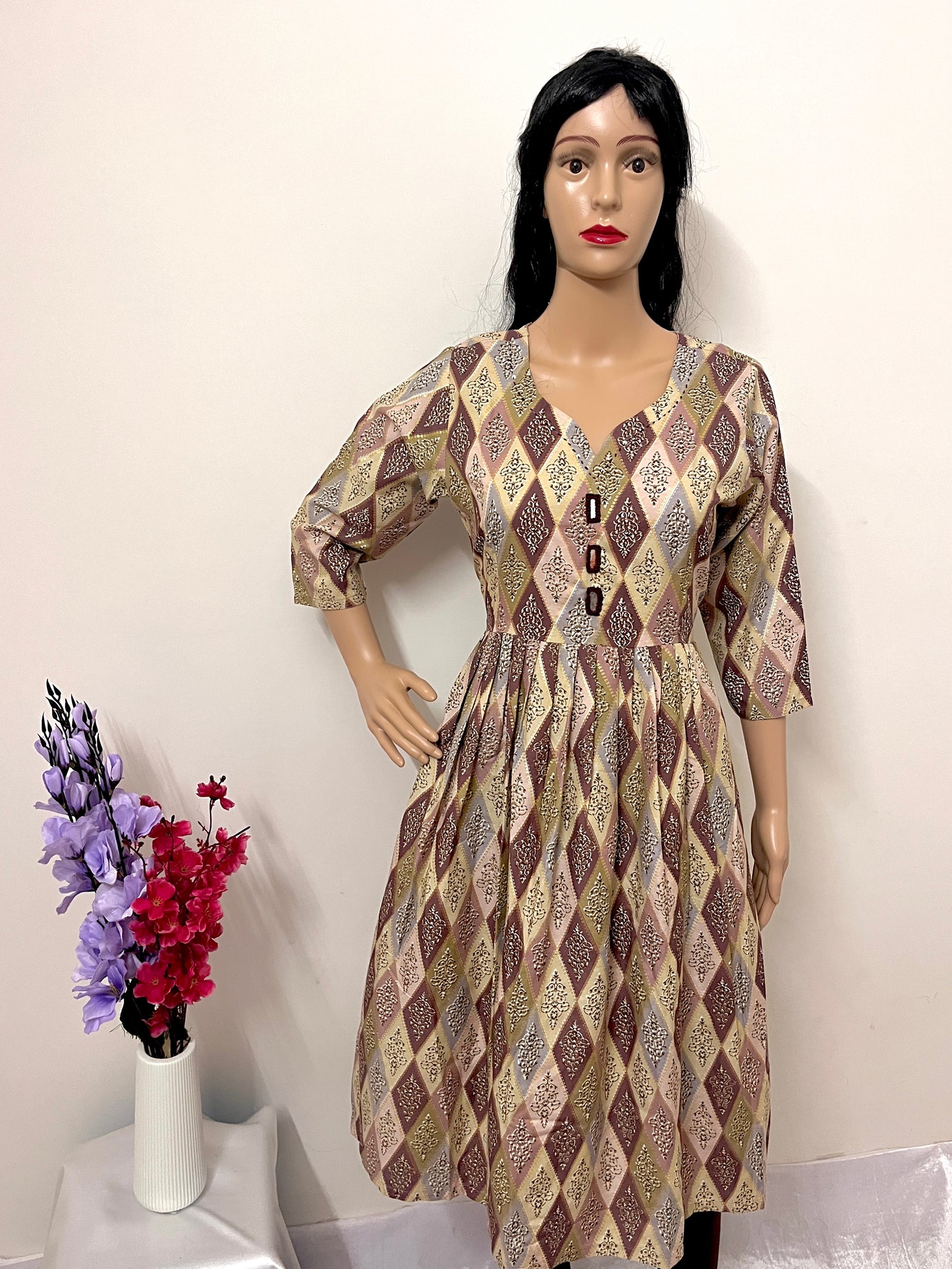 Round Kurti with Attached Belt