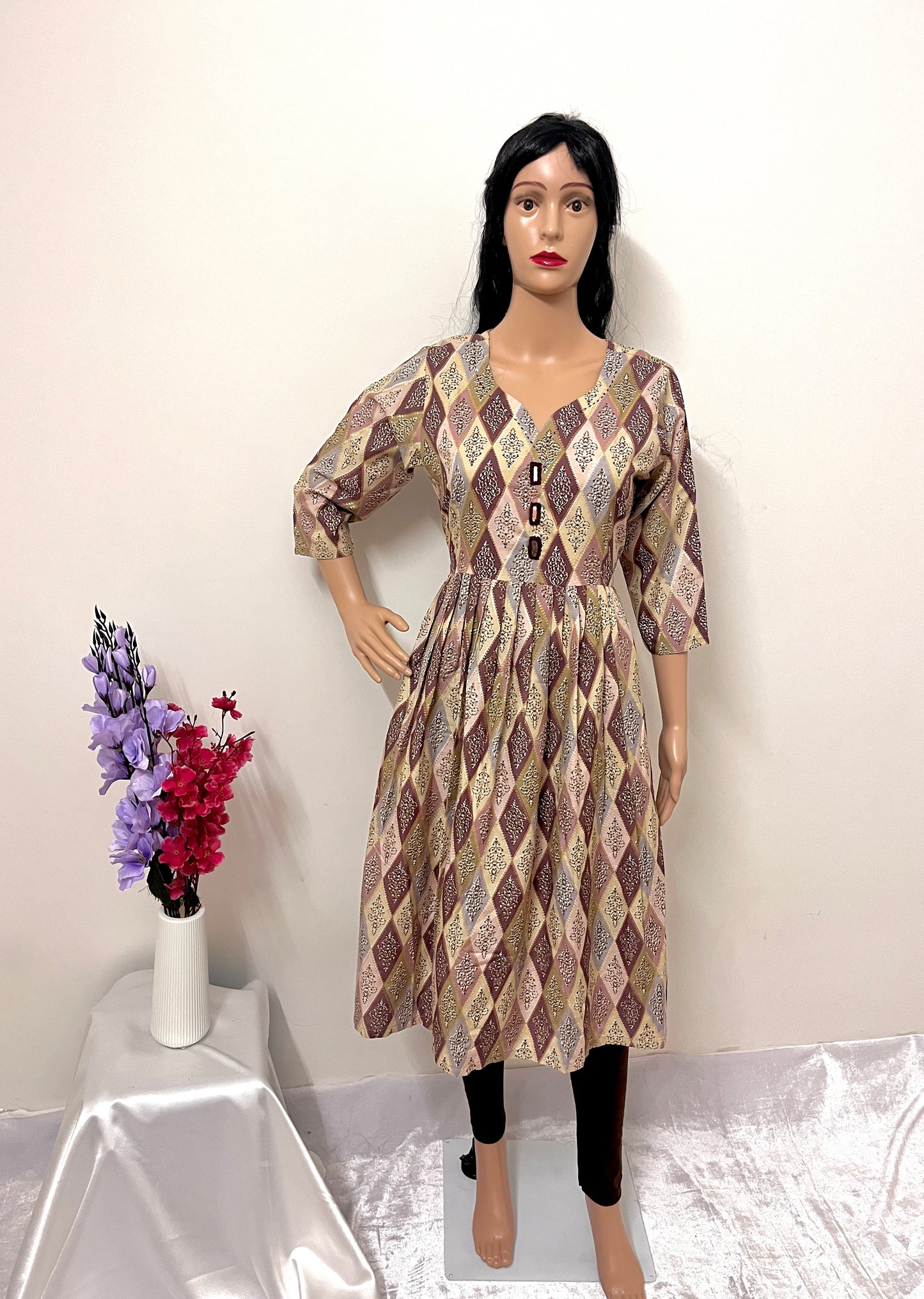 Round Kurti with Attached Belt