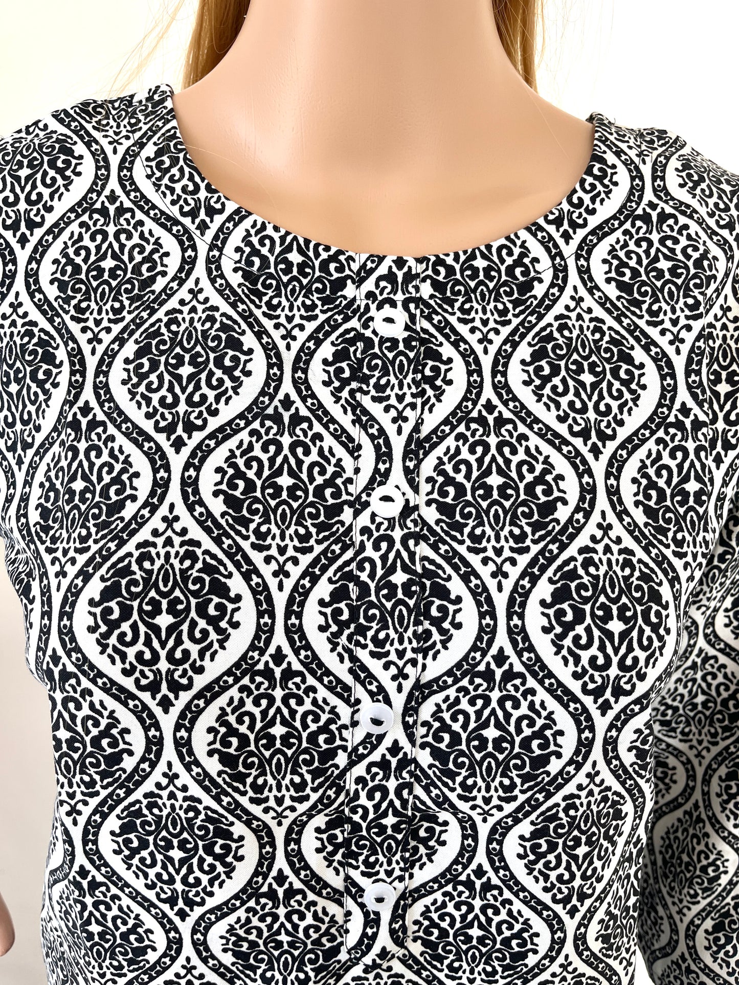 Black Printed Short Kurti