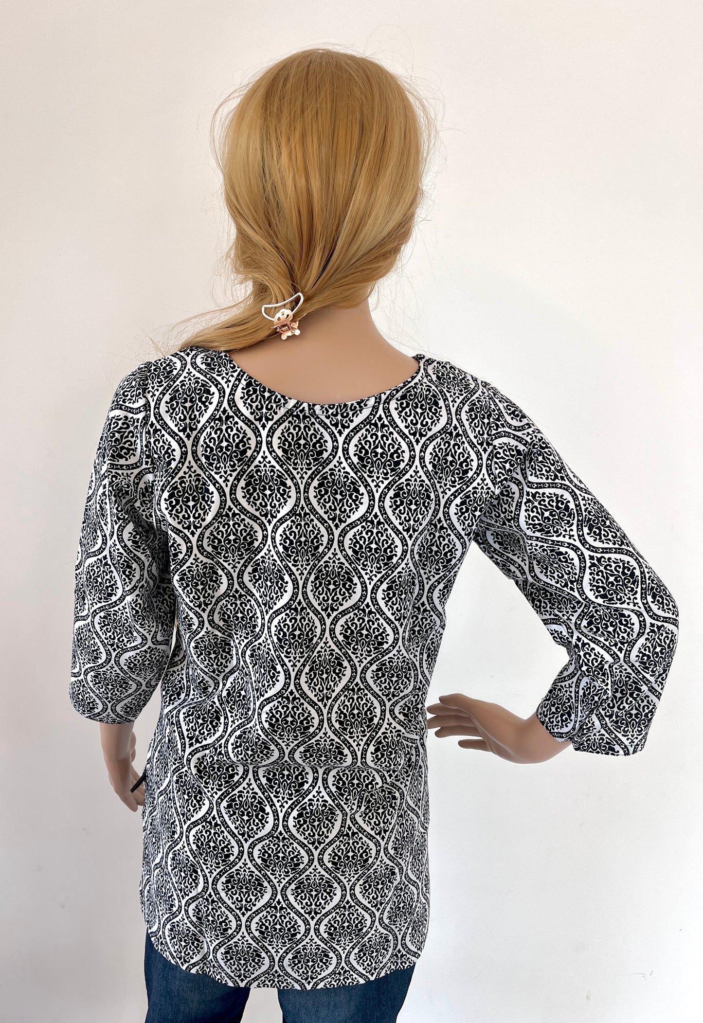 Black Printed Short Kurti